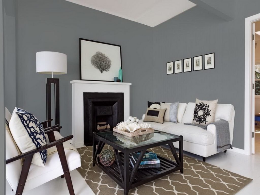 Gray Living Room Paint Ideas With Accent Wall